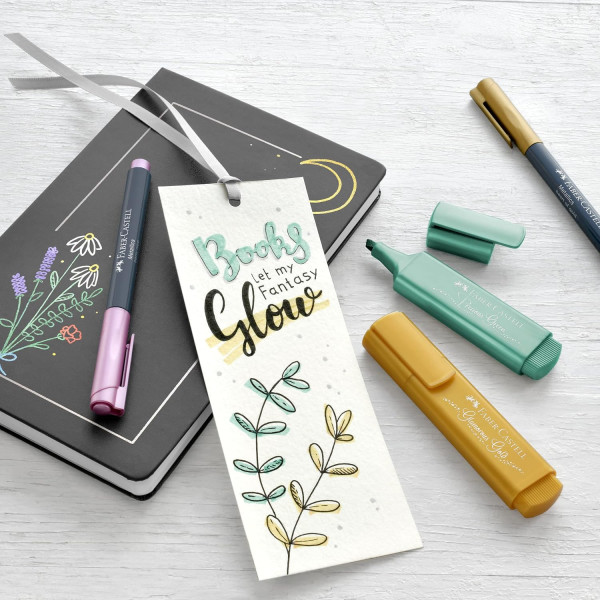 4 surligneurs - Bleu, vert, rose et violet - Métallisée - Mine biseauté - Faber-Castell