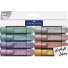 photo-8 surligneurs - Bleu, vert, rose, rouge, violet, gris, jaune - Métallisée - Mine biseauté - Faber-Castell