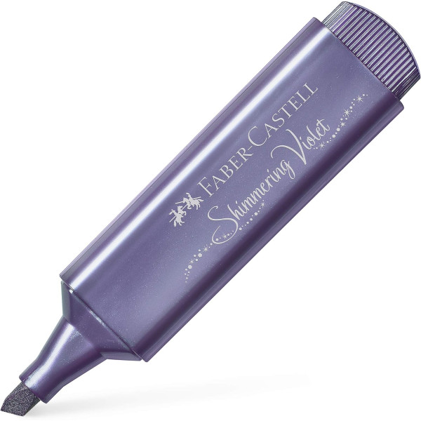 8 surligneurs - Bleu, vert, rose, rouge, violet, gris, jaune - Métallisée - Mine biseautée - Faber-Castell