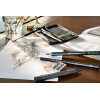 Coffret bois - 76 pièces - Crayons graphite, fusain, sanguine et accessoires - Faber-Castell