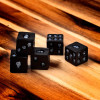Jeu de dés - 5 dés - Avec motifs crâne et rose - Jeux