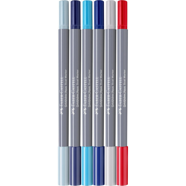 6 feutres - Dessin - Faber-Castell - Goldfaber Aqua - Double pointe - Sea
