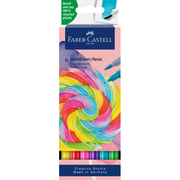 photo-6 feutres - Dessin - Faber-Castell - Goldfaber Aqua - Double pointe - Candy shop