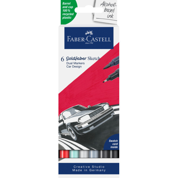 photo-6 feutres - Dessin - Faber-Castell - Goldfaber Sketch - Double pointe - Car design