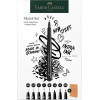 photo-8 feutres + carnet croquis - Noir - Faber-Castell - Pitt Artist Pens - 8 pointes