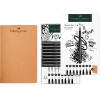 8 feutres + carnet croquis - Noir - Faber-Castell - Pitt Artist Pens - 8 pointes