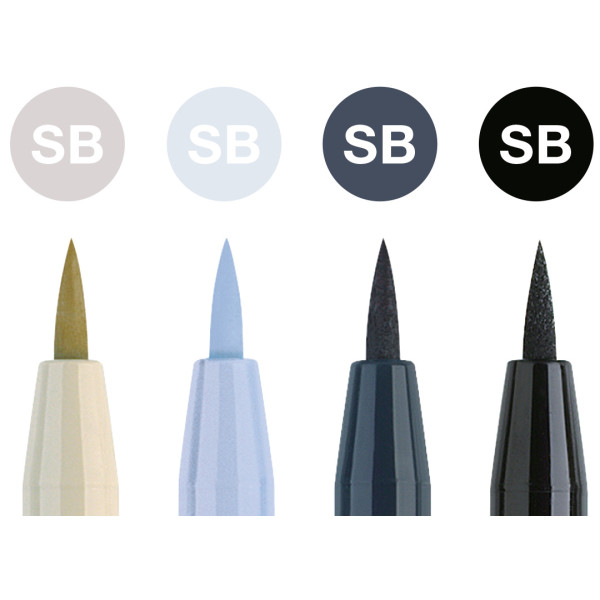 Feutres - Pointe pinceau - Dessin - Calligraphie - Faber-Castell - Pitt Artist Pen - 4 couleurs