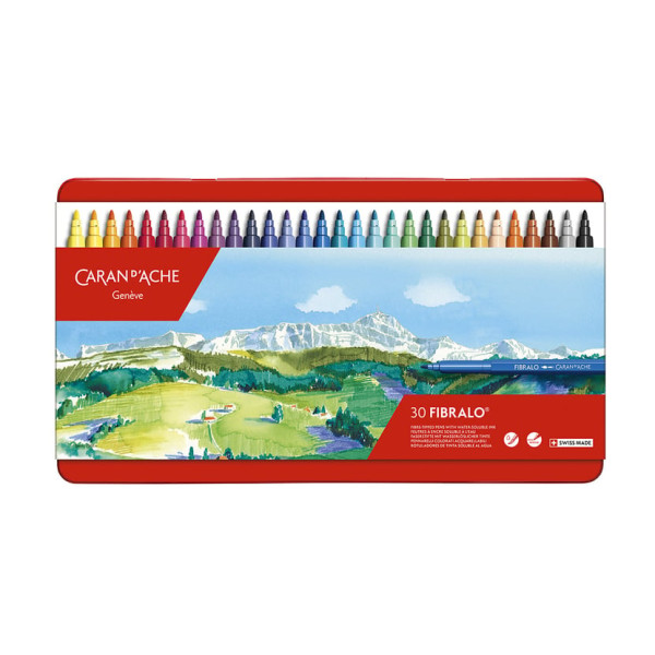 photo-Feutres - Encre soluble à l'eau - Caran d'Ache - Fibralo - Boîte de 30 couleurs