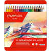 photo-Crayons de couleur - Aquarellable - Caran d'Ache - Supracolor - Boîte 18 couleurs
