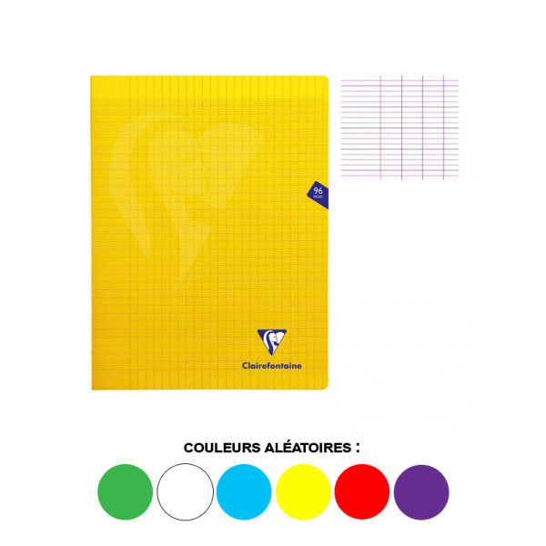 Cahier - 24x32(cm) - Grands carreaux - 96 pages - couverture en polypro - sans spirale - Clairefontaine - Mimesys