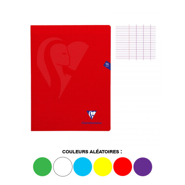 Cahier - 24x32(cm) - Grands carreaux - 96 pages - couverture en polypro - sans spirale - Clairefontaine - Mimesys
