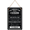 photo-Plaque décorative - Les règles d'or de la cuisine - Métal - A suspendre - 20x30cm