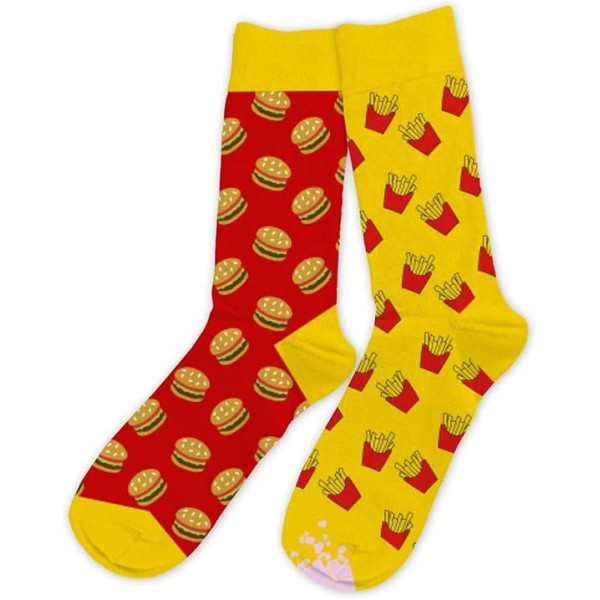 Chaussettes - Burger frites - Humour - Dépareillées - Idée cadeau originale
