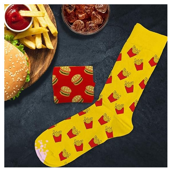 Chaussettes - Burger frites - Humour - Dépareillées - Idée cadeau originale