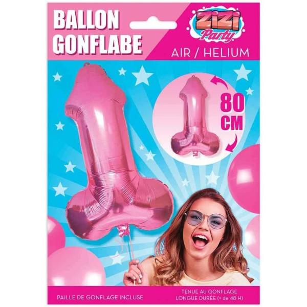 photo-Ballon - Géant - Zizi - Rose - Humour - EVJF - Anniversaire - 80cm hauteur