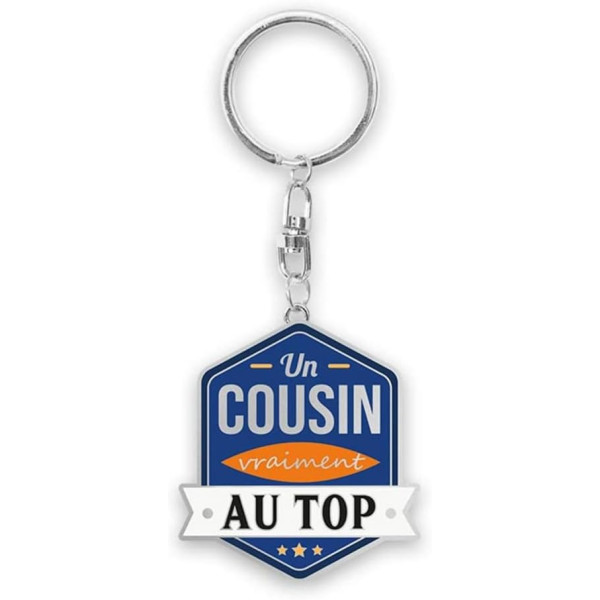 photo-Porte-clés - Un cousin vraiment au top - Métal - Idée cadeau originale