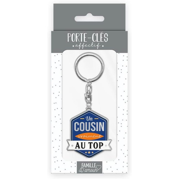 Porte-clés - Un cousin vraiment au top - Métal - Idée cadeau originale