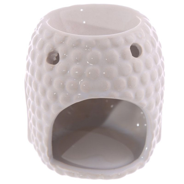 Brûleur en céramique - Pour huile essentielles - Tête de bouddha - Blanc - Décoration