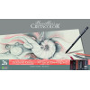 photo - Boîte métal - Crayons - Beaux-arts - Esquisse - Dessin - Portrait - 26 pièces - Cretacolor