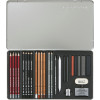 photo - Boîte métal - Crayons - Beaux-arts - Esquisse - Dessin - Portrait - 26 pièces - Cretacolor