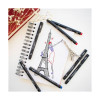 Pochette de 5 feutres - Dessin et écriture - Assortiment - Uni-ball - Uni Pin