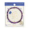 photo - Bracelet zodiaque - Signe poisson - Pierres d'améthyste - Avec médaillon doré - Idées cadeaux