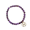 Bracelet zodiaque - Signe poisson - Pierres d'améthyste - Avec médaillon doré - Idées cadeaux