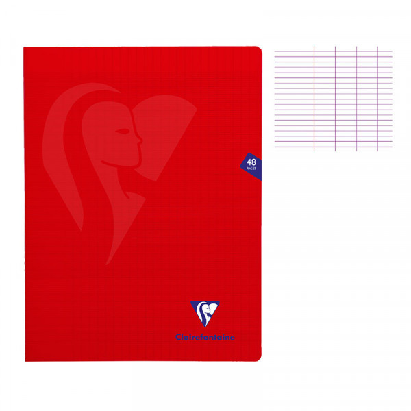 photo - Cahier - 24x32(cm) - Grands carreaux - 48 pages - couverture en polypro - sans spirale - Clairefontaine - Mimesys