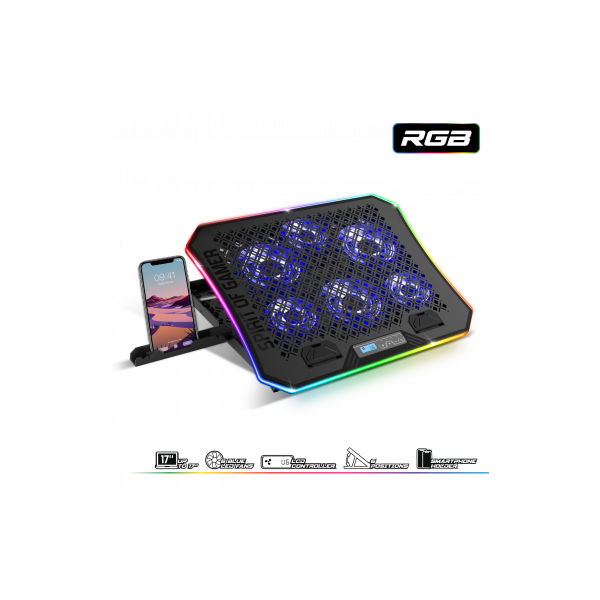 Refroidisseur - Pour ordinateur portable - Compatible de 10 à 17 pouces - Rétroéclairé - Spirit of Gamer - AIRBLADE 1200