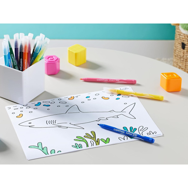 24 Feutres de coloriage - Pointe moyenne - Encre lavable - Maped - Color'peps jungle
