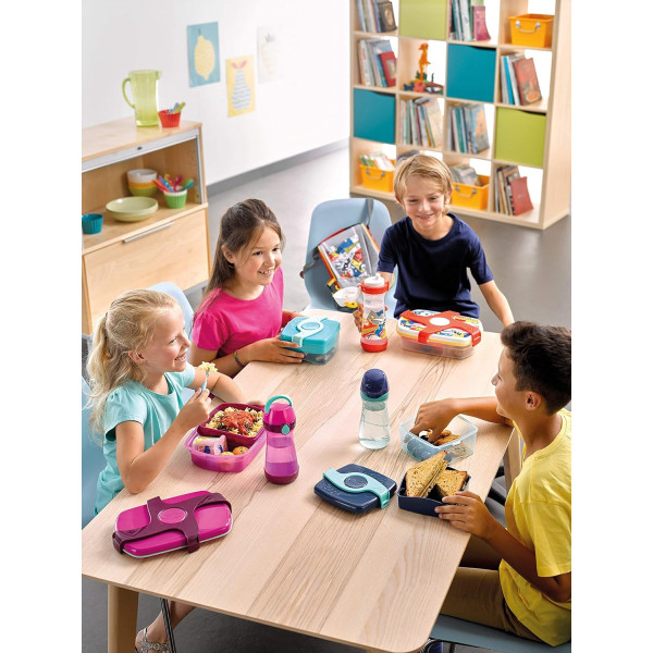Boîte à déjeuner et goûter - Plastique - Rose - 2 compartiments - 1,4 L - 15 x 17 cm -Maped