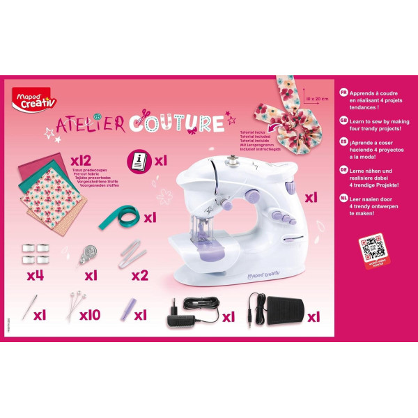 Machine à coudre - Pour enfant - Dès 8 ans - Inclus 4 projets - Maped Creativ