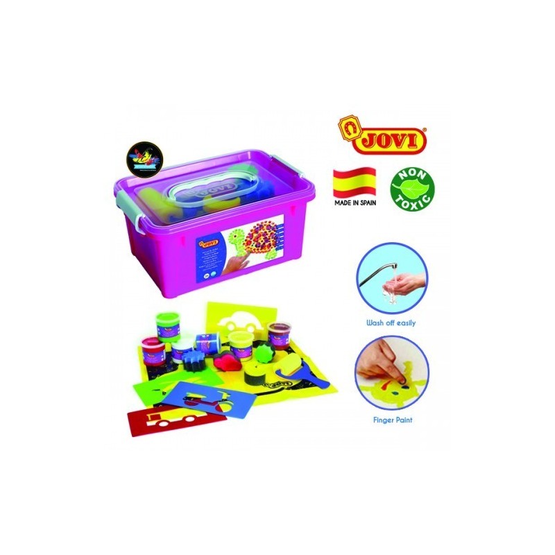 Coffret De Gouache Au Doigt - 6 Pots De 125 Ml + Accessoires - Jovi pas cher