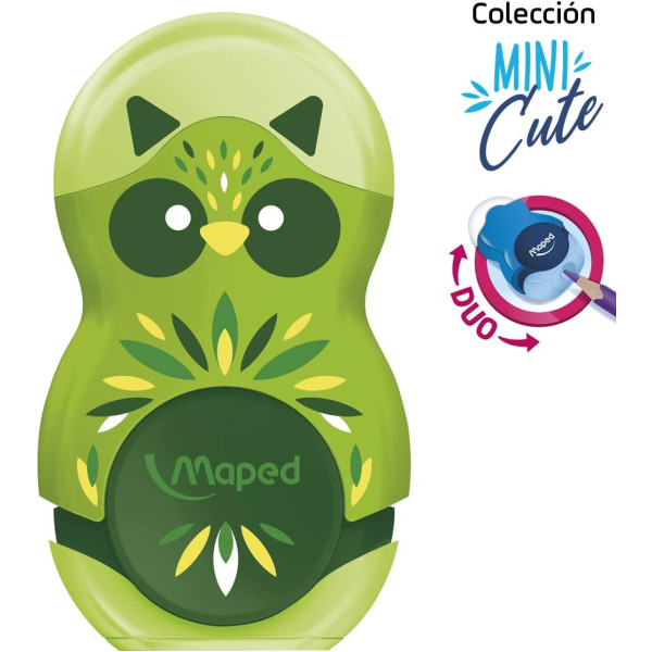 Taille-crayons et gomme blanche - Réservoir plastique - Scolaire - Maped Mini Cute