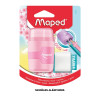 photo-Taille-crayons 2 trous + gomme blanche - Avec réservoir - Couleurs pastel - Maped
