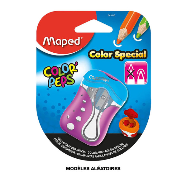 photo-Taille-crayons - 2 trous - Avec réservoir - Pour tailler les crayons de couleur - Maped