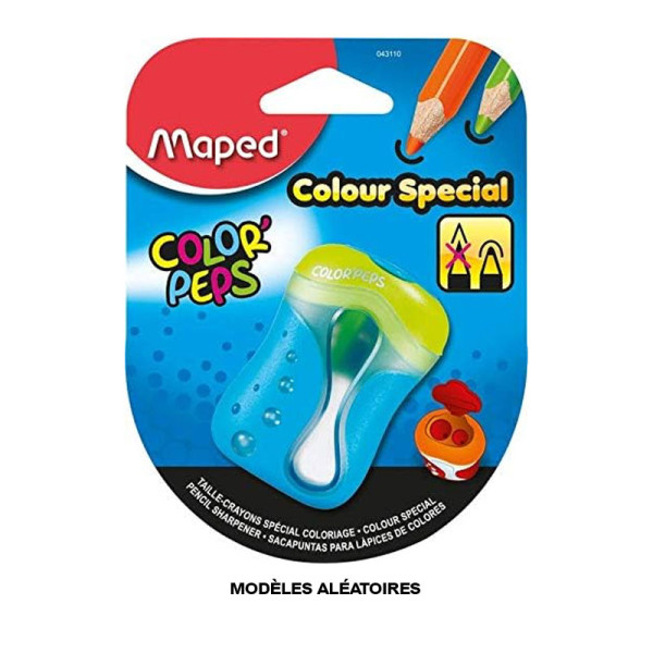 Taille-crayons - 2 trous - Avec réservoir - Pour tailler les crayons de couleur - Maped