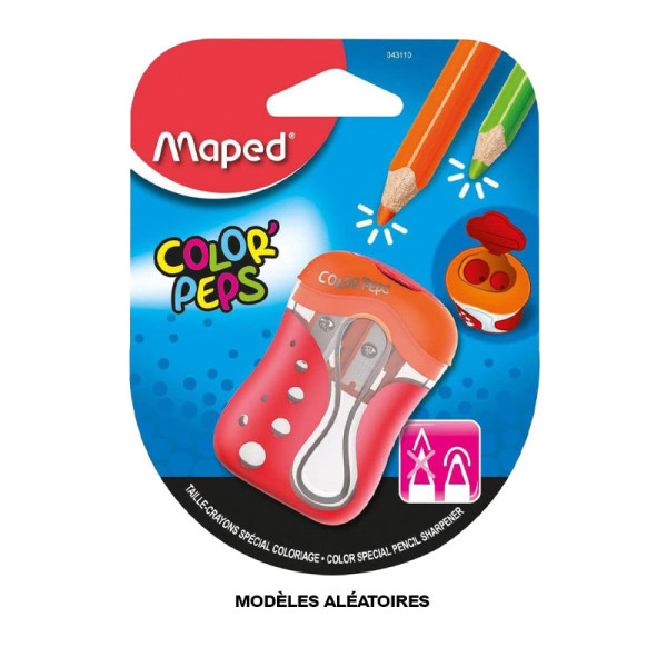 Taille-crayons - 2 trous - Avec réservoir - Pour tailler les crayons de couleur - Maped