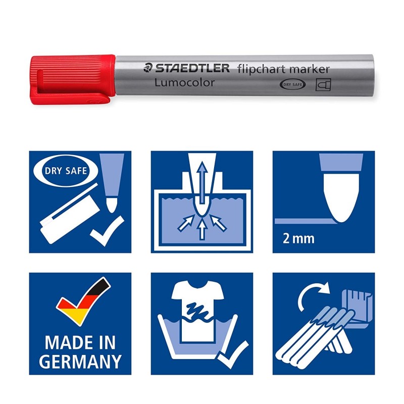 Acheter Lot De 6 Marqueurs Pour Tableau Blanc Effaçable Flipchart- Staedtler | Surdiscount