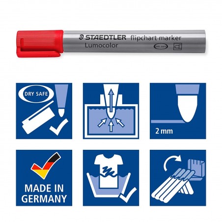 Acheter Lot De 6 Marqueurs Pour Tableau Blanc Effaçable Flipchart- Staedtler | Surdiscount