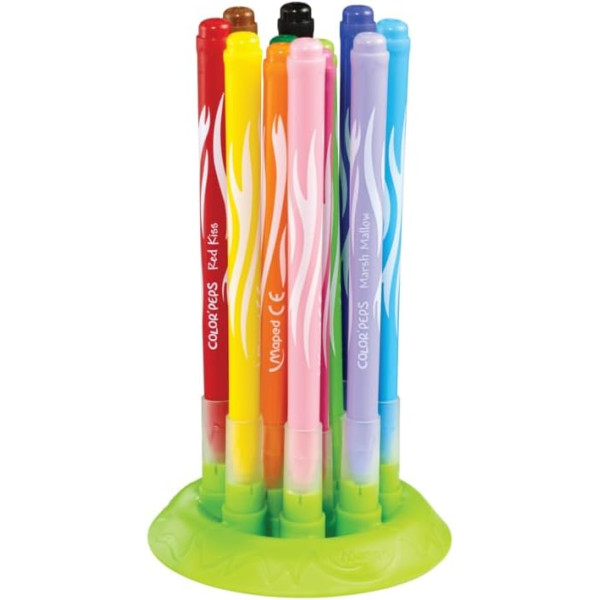 MAPED Feutres Barbie – 12 Couleurs – Pointe Moyenne – Encre Lavable – Design Inclusif – Dès 3 Ans