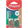 photo -lot de 2 gommes blanches - Précision - Avec étui de protection en plastique - Maped - Smiling Planet