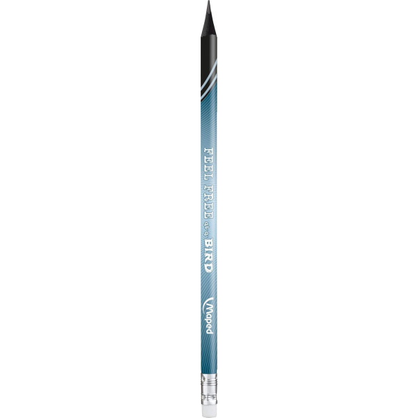 6 crayons graphite - HB - Avec embout gomme - Scolaire - Maped Black'Peps