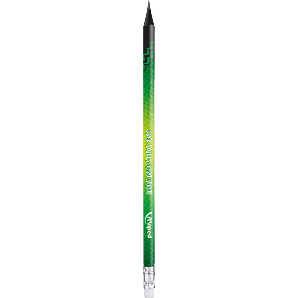 6 crayons graphite - HB - Avec embout gomme - Scolaire - Maped Black'Peps
