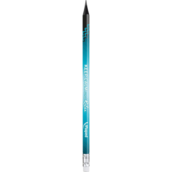 6 crayons graphite - HB - Avec embout gomme - Scolaire - Maped Black'Peps