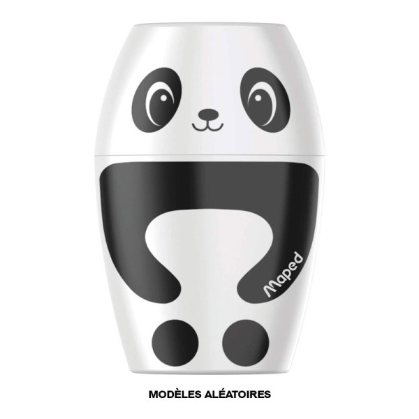 Taille-crayons - 1 trou - Avec réservoir - Panda ou pingouin - Scolaire - Maped
