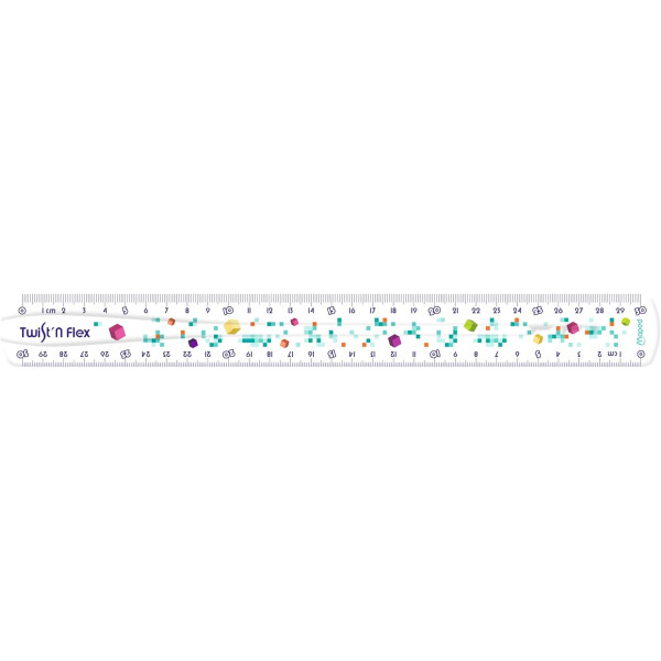 Règle - 30 cm - Triple décimètre - Plate - Incassable - Souple - Maped Twist'N Flex