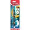 photo-2 crayons graphite - HB - Avec embout gomme - Guide doigt amovible - Maped Jungle Fever