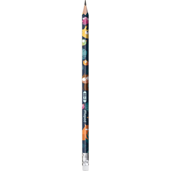 2 crayons graphite - HB - Avec embout gomme - Guide doigt amovible - Maped Jungle Fever