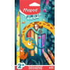 photo-Crayons de couleur - Coloriage - Enfant dès 1 an - Mine large - 12 couleurs - Maped Jungle Fever